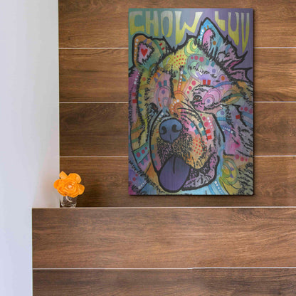 Luxe Metal Art 'Chow Love' by Dean Russo, Metal Wall Art,12x16