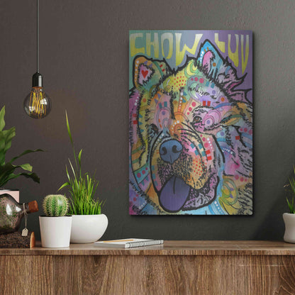 Luxe Metal Art 'Chow Love' by Dean Russo, Metal Wall Art,12x16