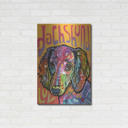 Luxe Metal Art 'Dachshund Love' by Dean Russo, Metal Wall Art,24x36