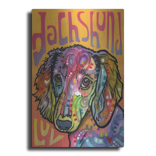 Luxe Metal Art 'Dachshund Love' by Dean Russo, Metal Wall Art