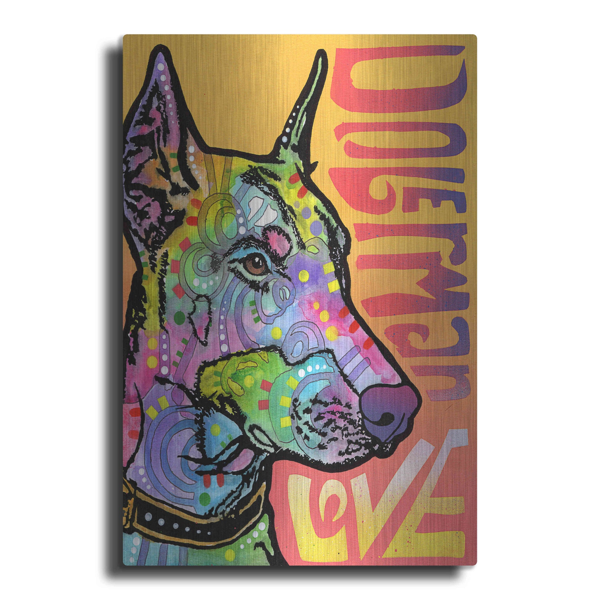 Luxe Metal Art 'Doberman Luv' by Dean Russo, Metal Wall Art