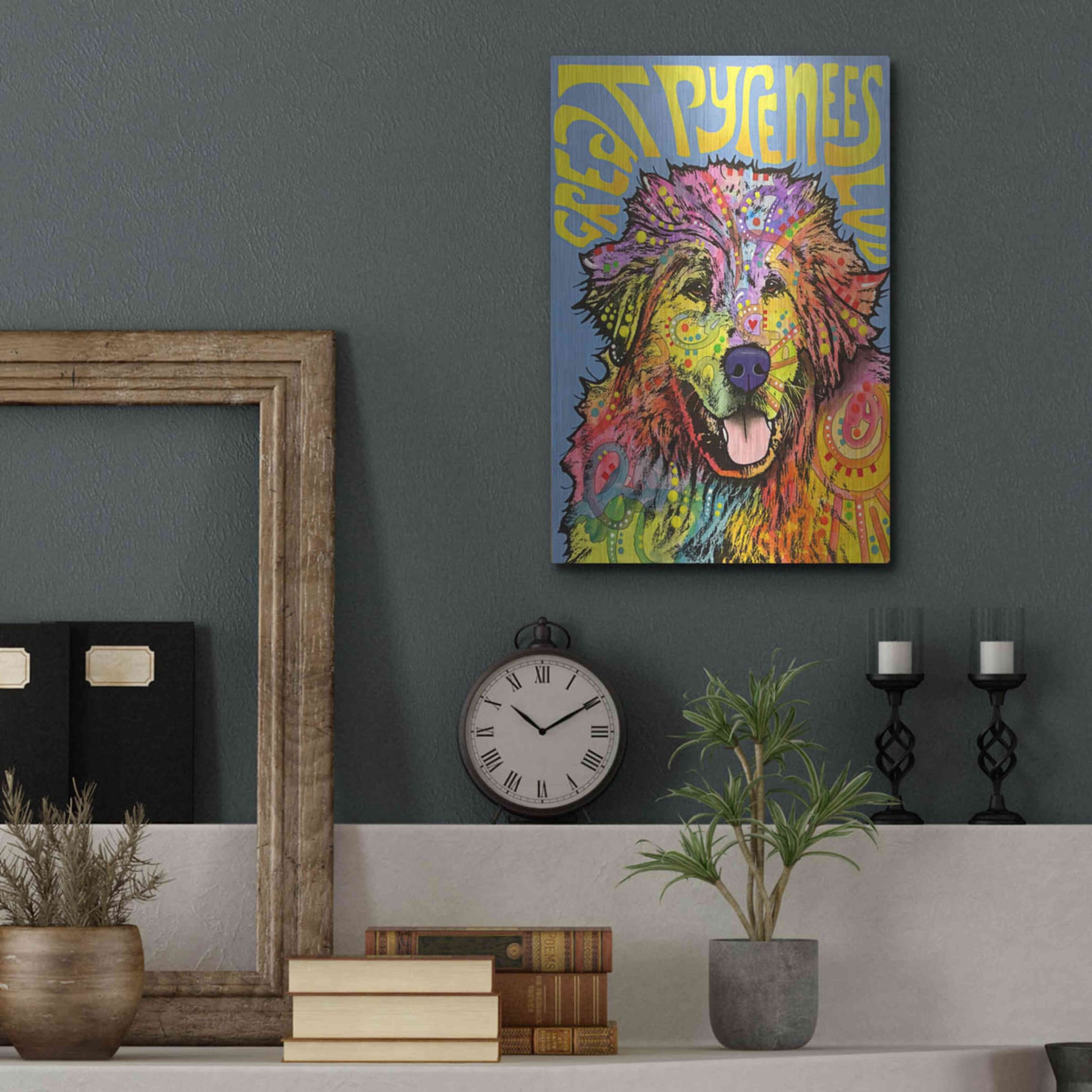 Luxe Metal Art 'Great Pyrenees' by Dean Russo, Metal Wall Art,12x16