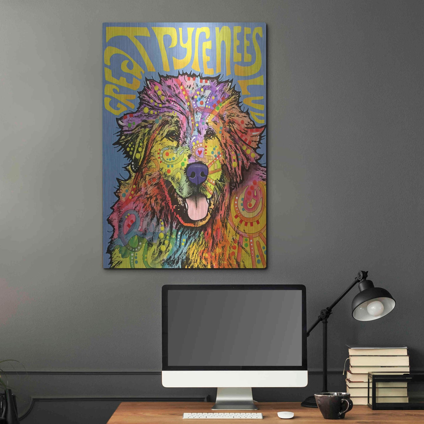 Luxe Metal Art 'Great Pyrenees' by Dean Russo, Metal Wall Art,24x36