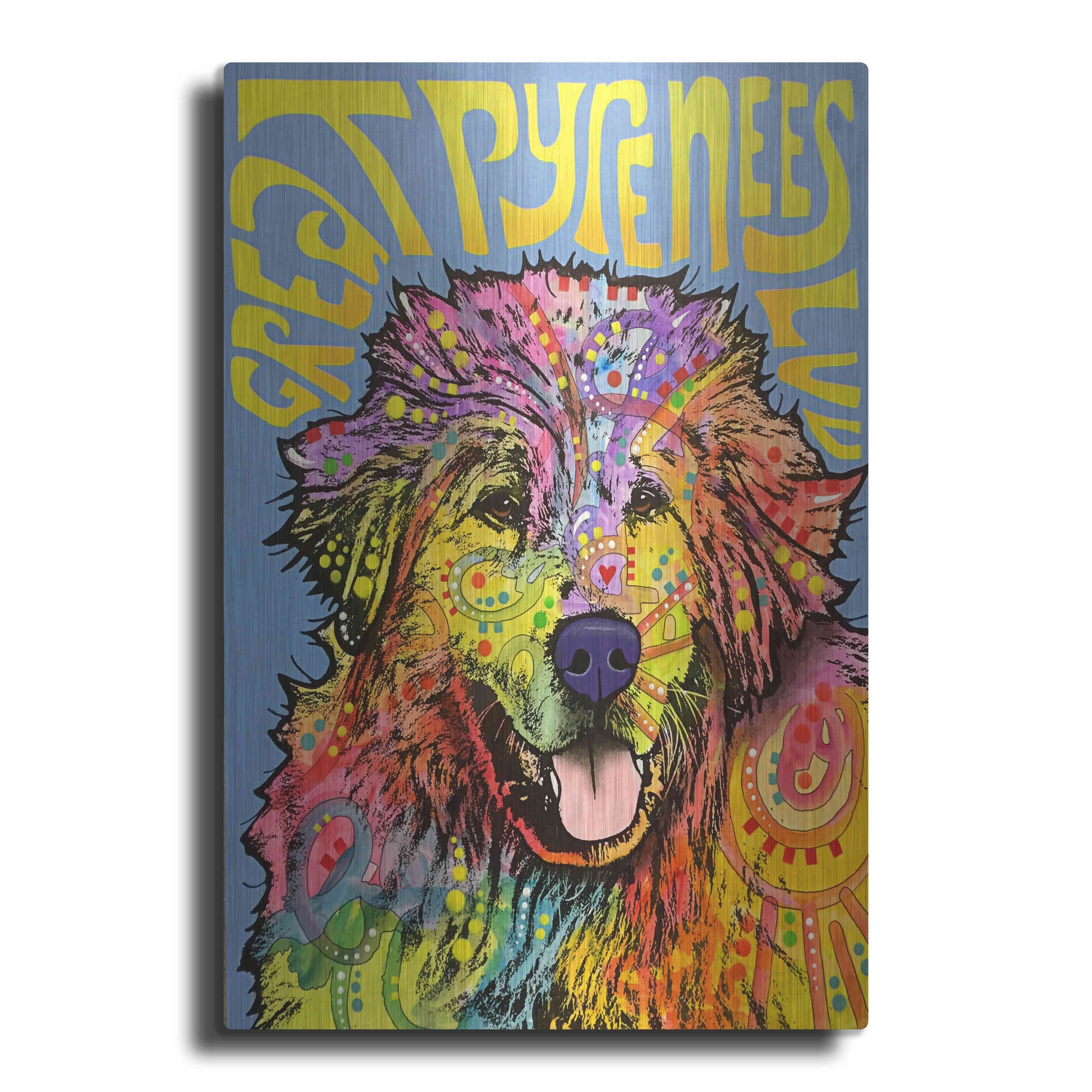 Luxe Metal Art 'Great Pyrenees' by Dean Russo, Metal Wall Art