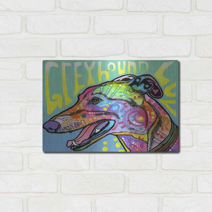 Luxe Metal Art 'Greyhound Luv' by Dean Russo, Metal Wall Art,16x12