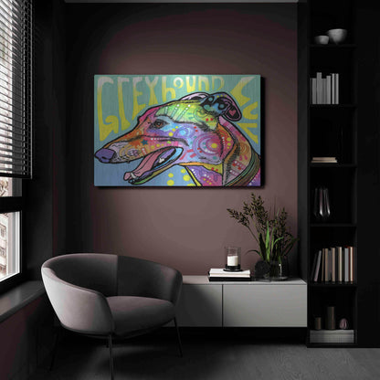 Luxe Metal Art 'Greyhound Luv' by Dean Russo, Metal Wall Art,24x16