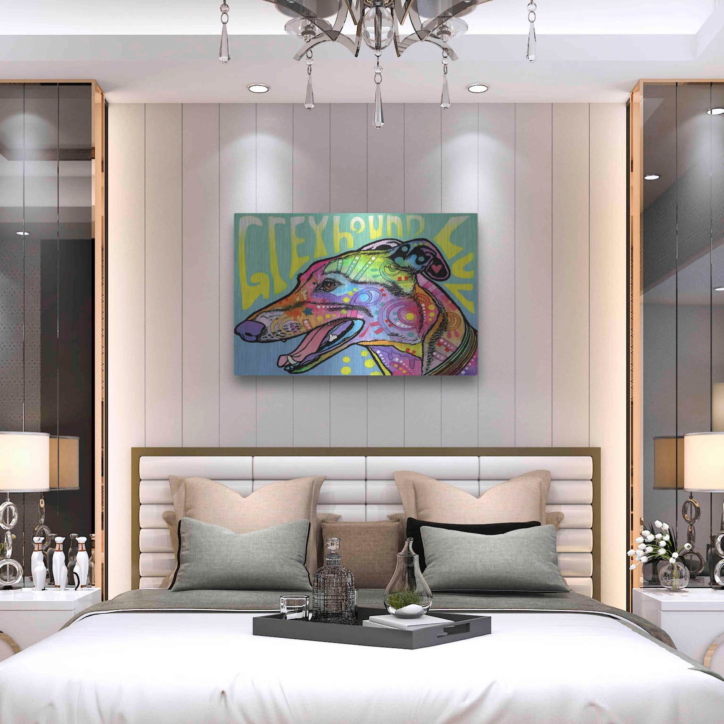 Luxe Metal Art 'Greyhound Luv' by Dean Russo, Metal Wall Art,36x24