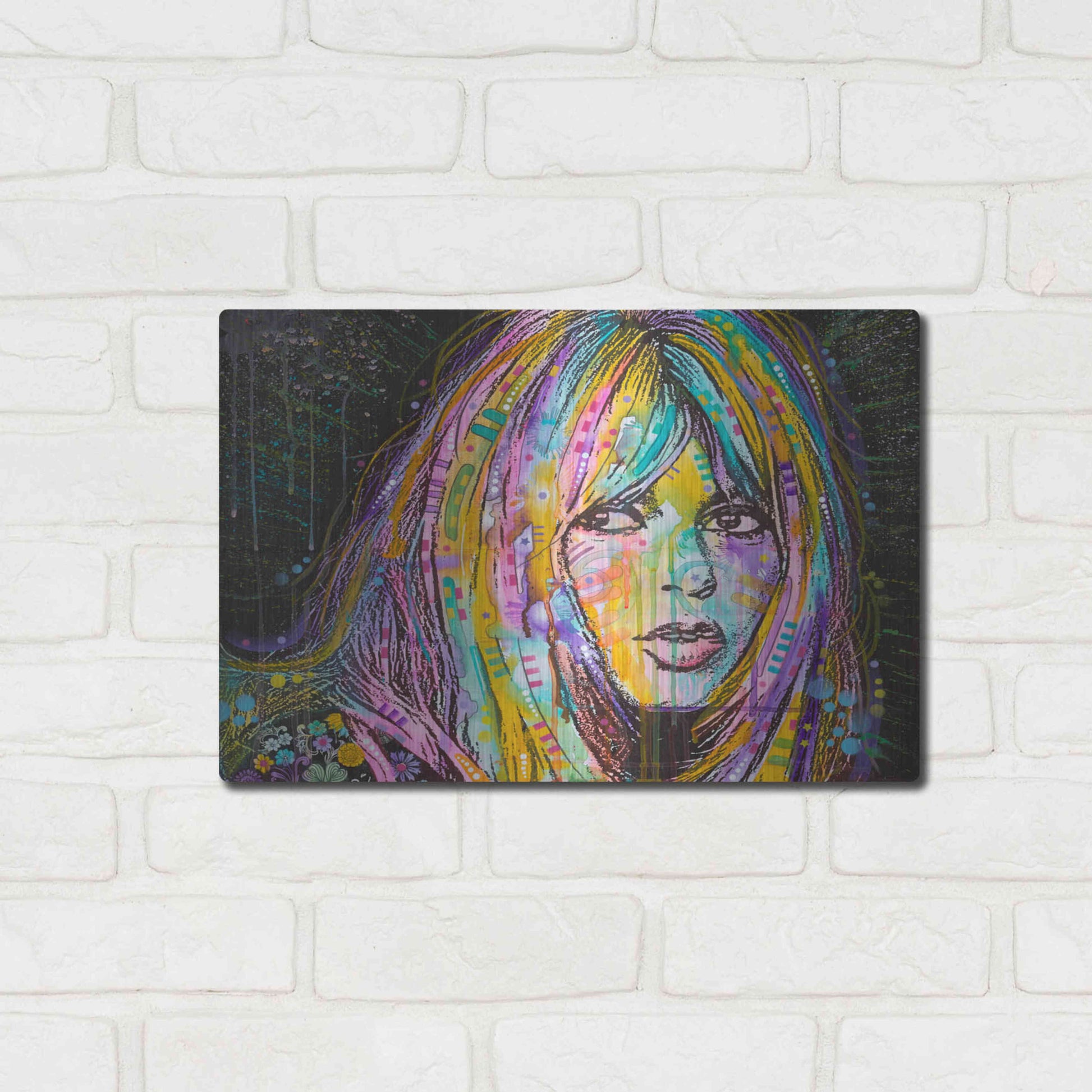 Luxe Metal Art 'Bardot1' by Dean Russo, Metal Wall Art,16x12