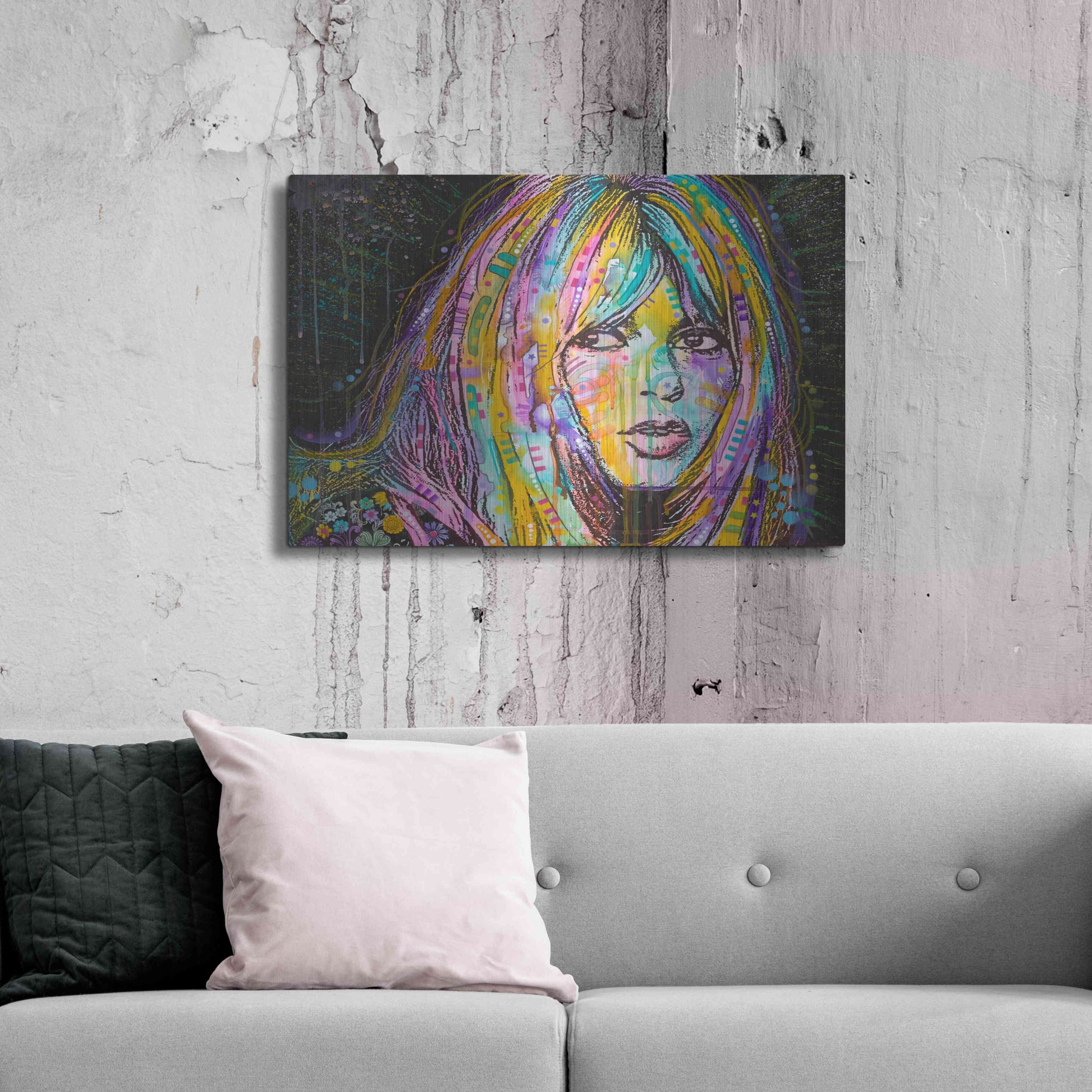 Luxe Metal Art 'Bardot1' by Dean Russo, Metal Wall Art,36x24