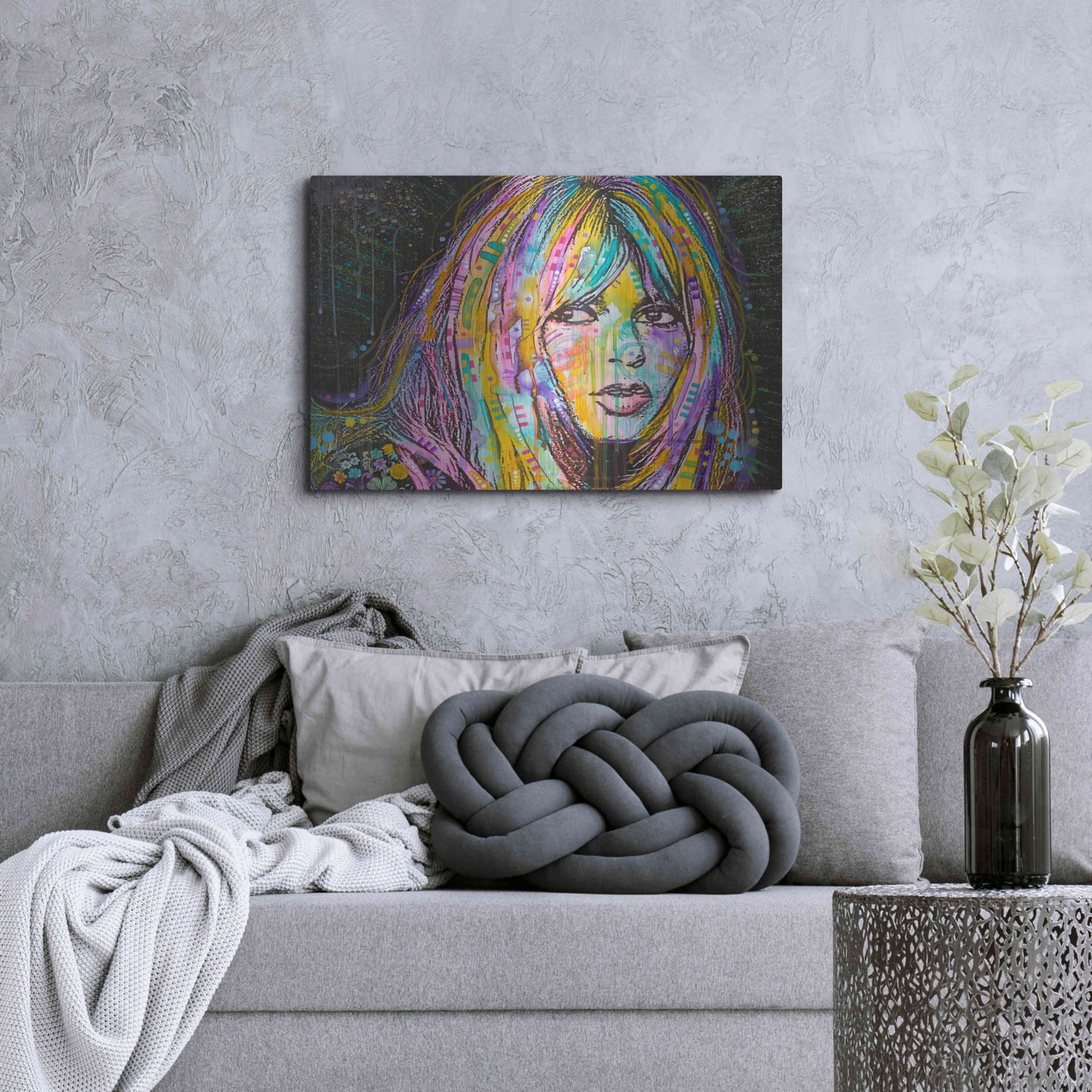 Luxe Metal Art 'Bardot1' by Dean Russo, Metal Wall Art,36x24