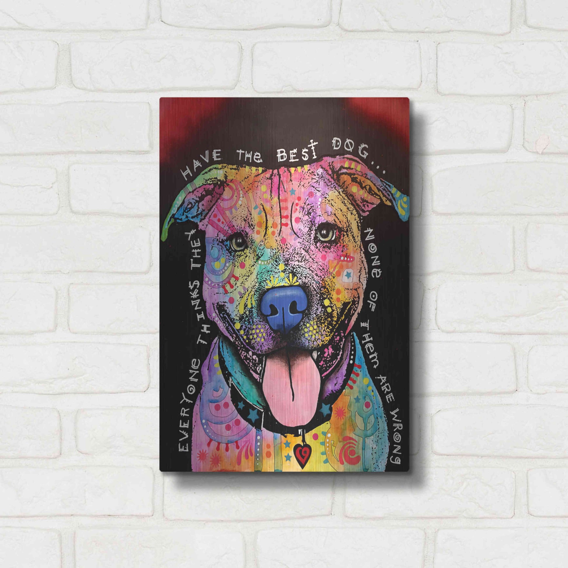 Luxe Metal Art 'Best Dog' by Dean Russo, Metal Wall Art,12x16