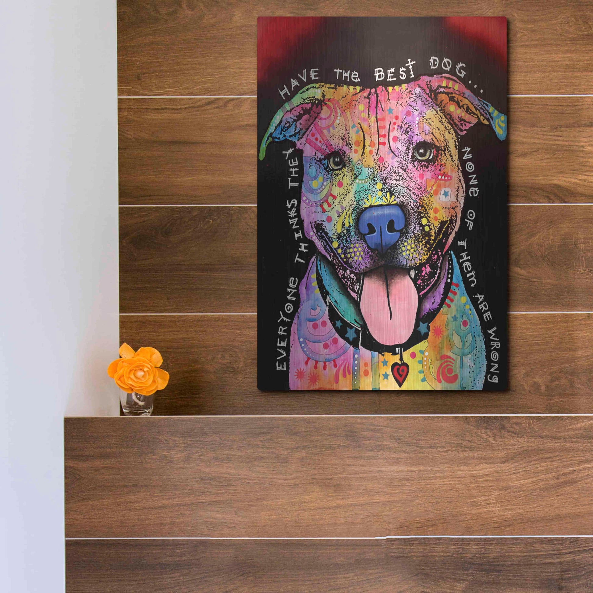 Luxe Metal Art 'Best Dog' by Dean Russo, Metal Wall Art,12x16