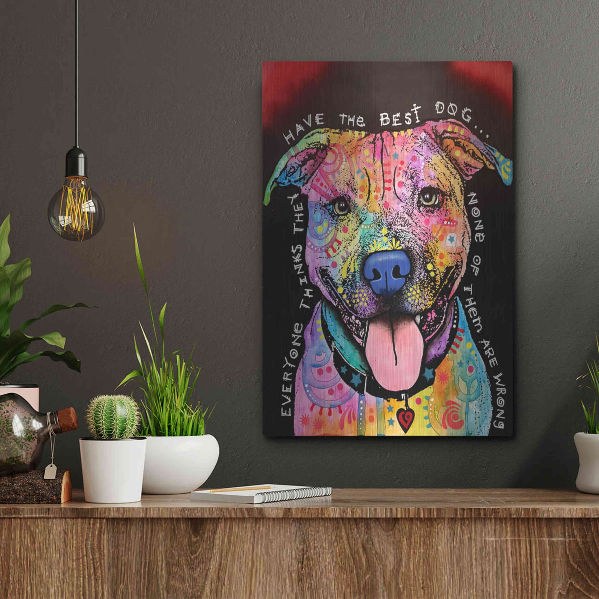 Luxe Metal Art 'Best Dog' by Dean Russo, Metal Wall Art,12x16