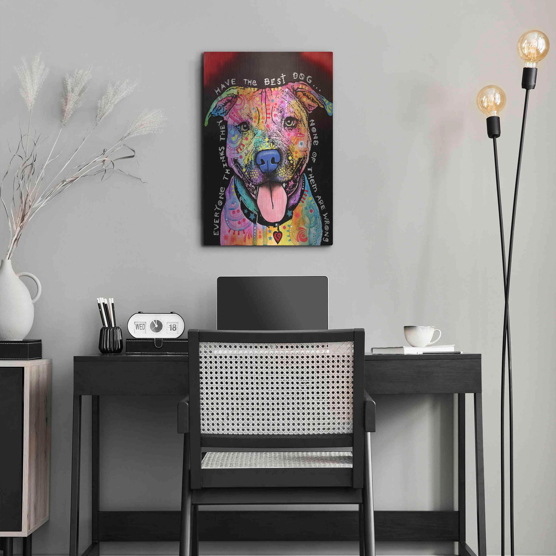 Luxe Metal Art 'Best Dog' by Dean Russo, Metal Wall Art,16x24