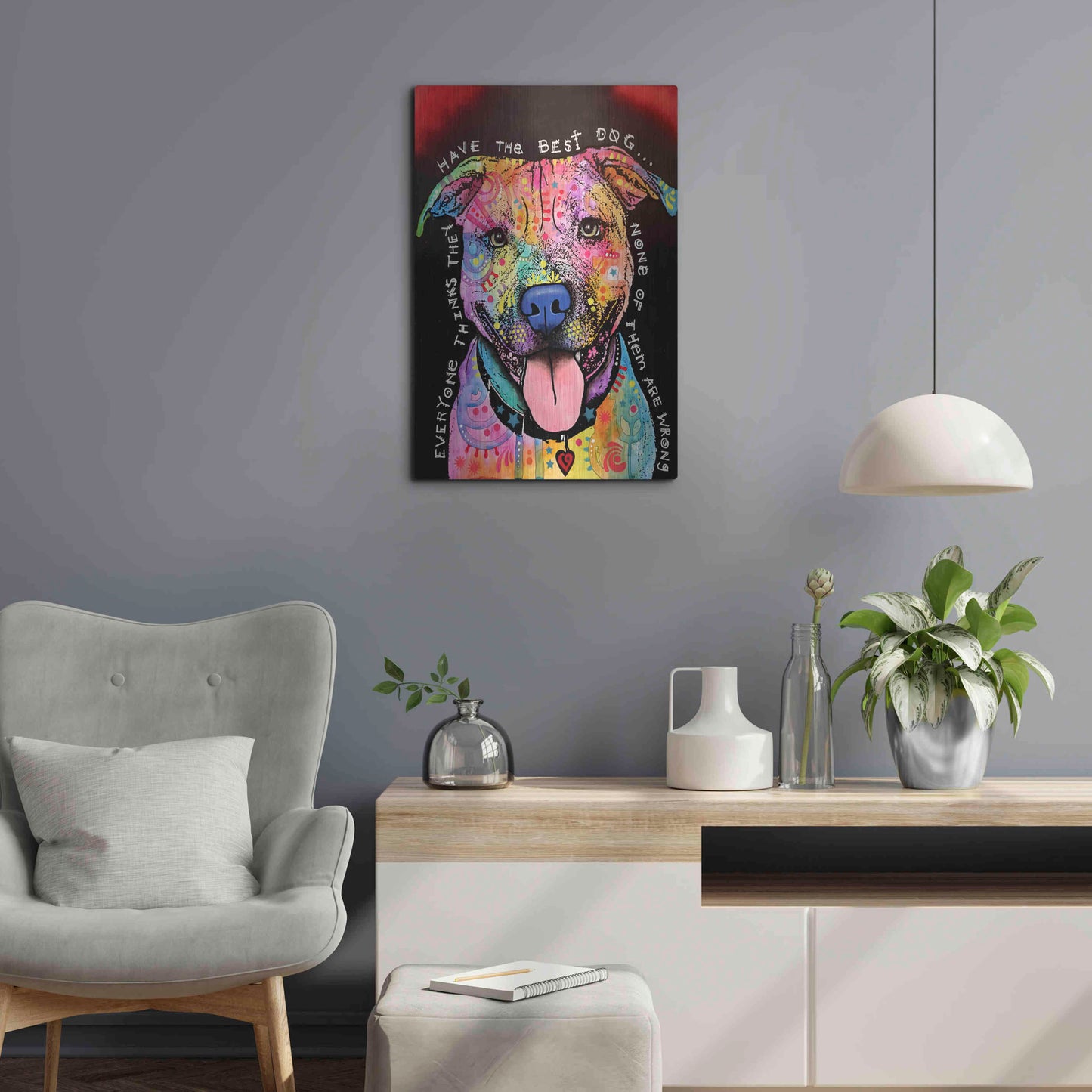 Luxe Metal Art 'Best Dog' by Dean Russo, Metal Wall Art,16x24