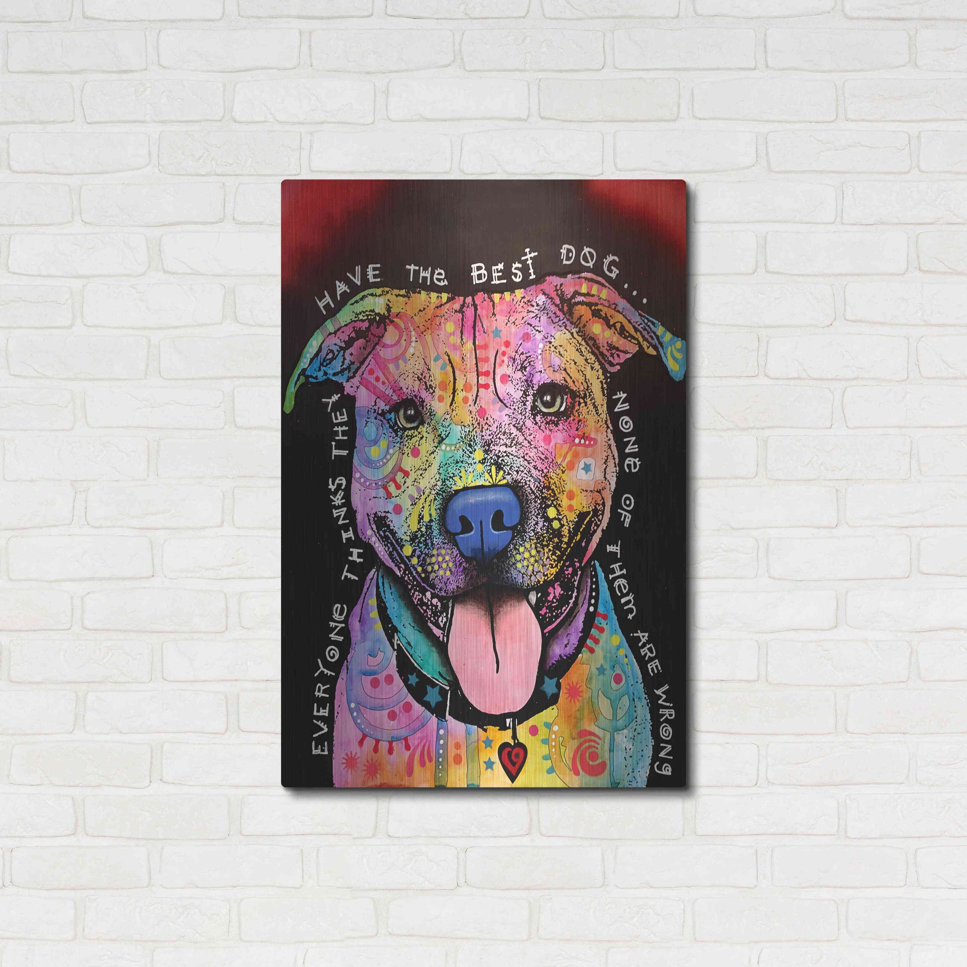 Luxe Metal Art 'Best Dog' by Dean Russo, Metal Wall Art,24x36