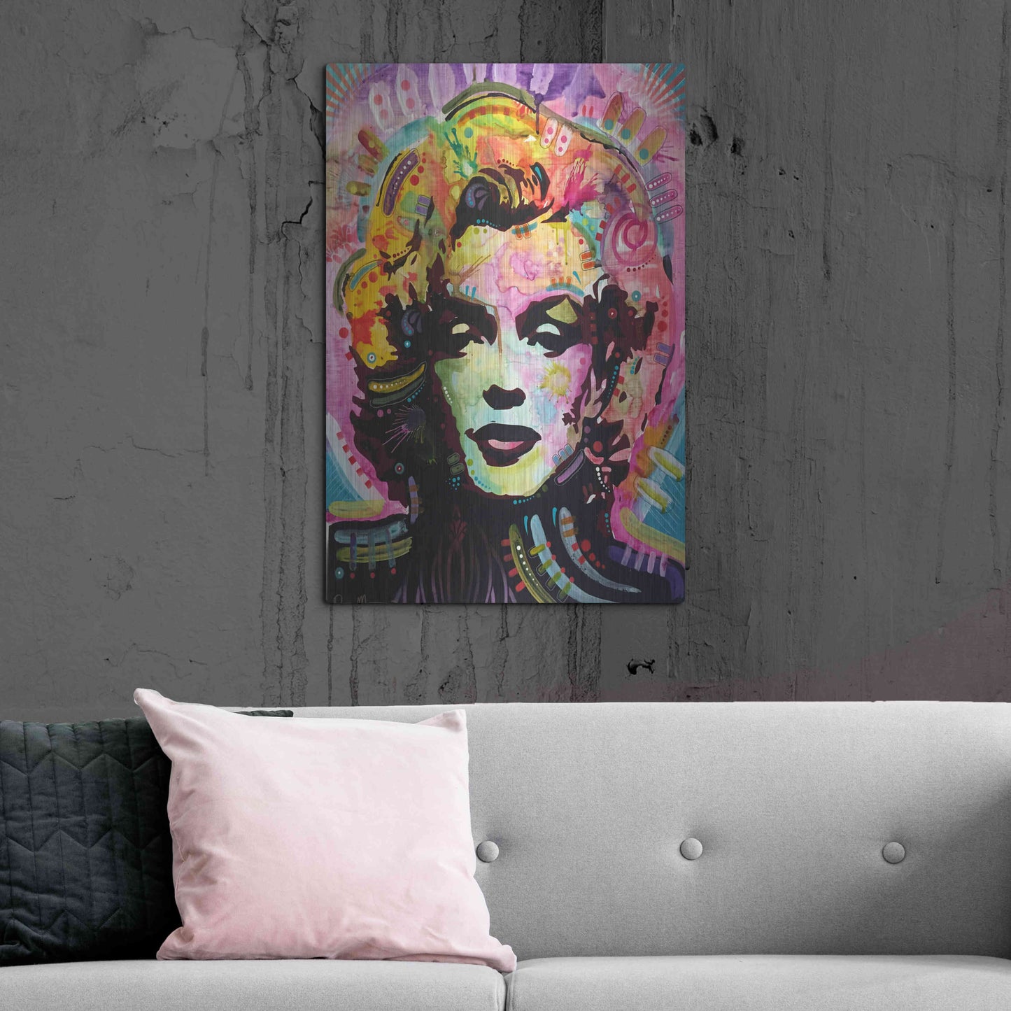 Luxe Metal Art 'Marilyn 1' by Dean Russo, Metal Wall Art,24x36