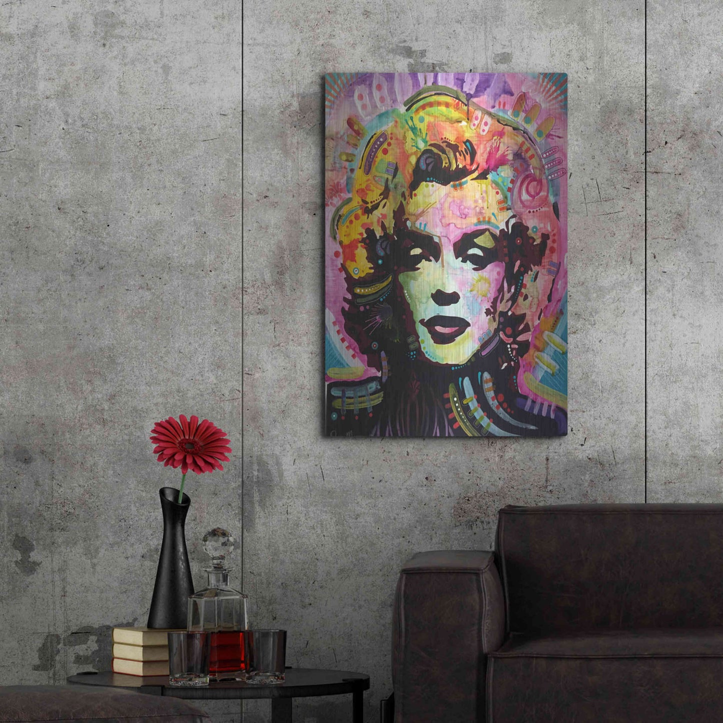 Luxe Metal Art 'Marilyn 1' by Dean Russo, Metal Wall Art,24x36