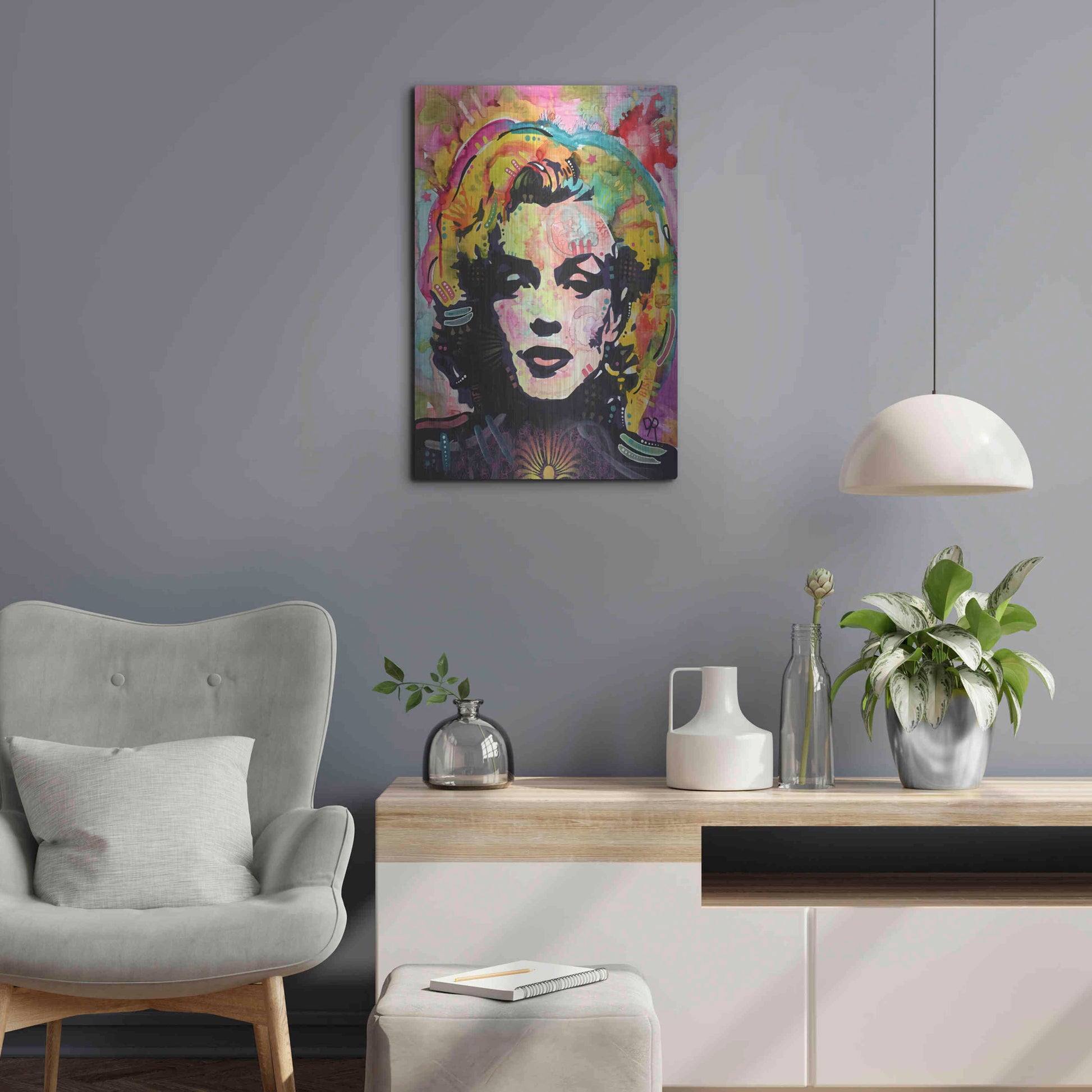 Luxe Metal Art 'Marilyn 2' by Dean Russo, Metal Wall Art,16x24