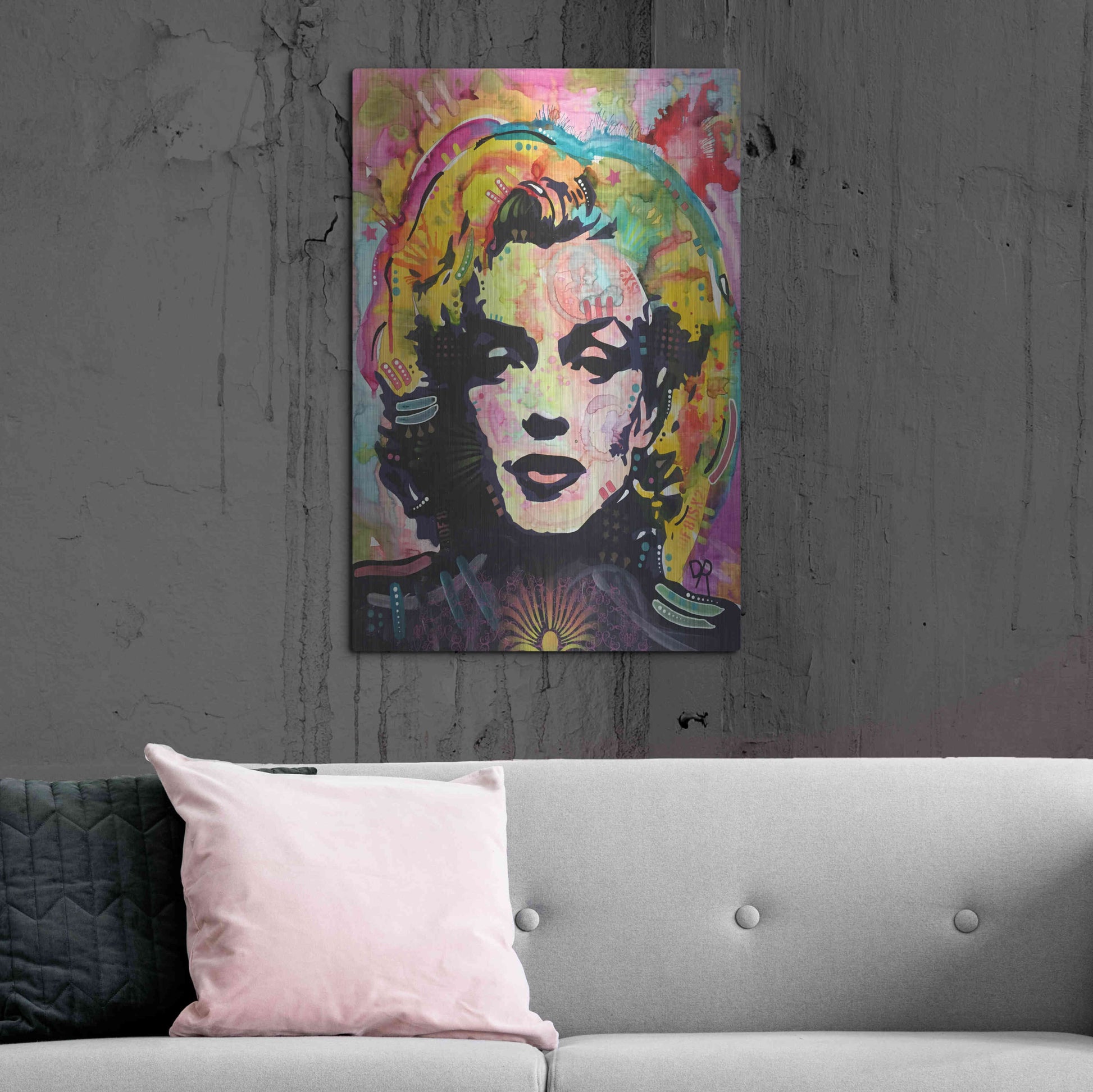 Luxe Metal Art 'Marilyn 2' by Dean Russo, Metal Wall Art,24x36