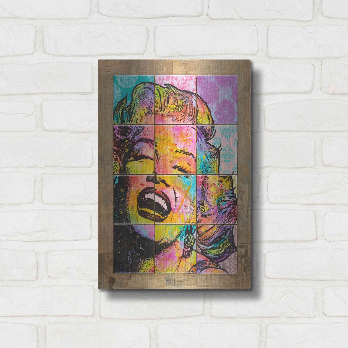 Luxe Metal Art 'Marilyn in Tiles' by Dean Russo, Metal Wall Art,12x16