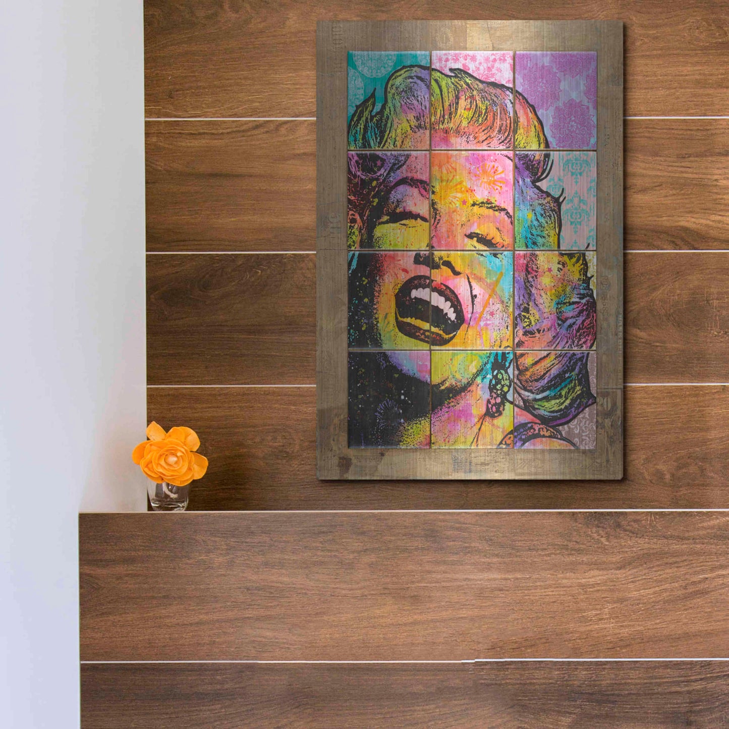 Luxe Metal Art 'Marilyn in Tiles' by Dean Russo, Metal Wall Art,12x16