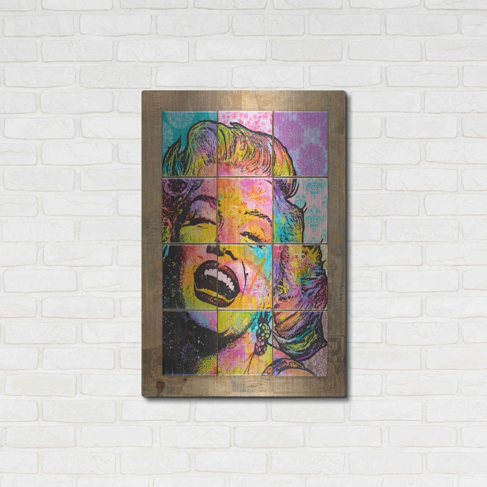 Luxe Metal Art 'Marilyn in Tiles' by Dean Russo, Metal Wall Art,24x36