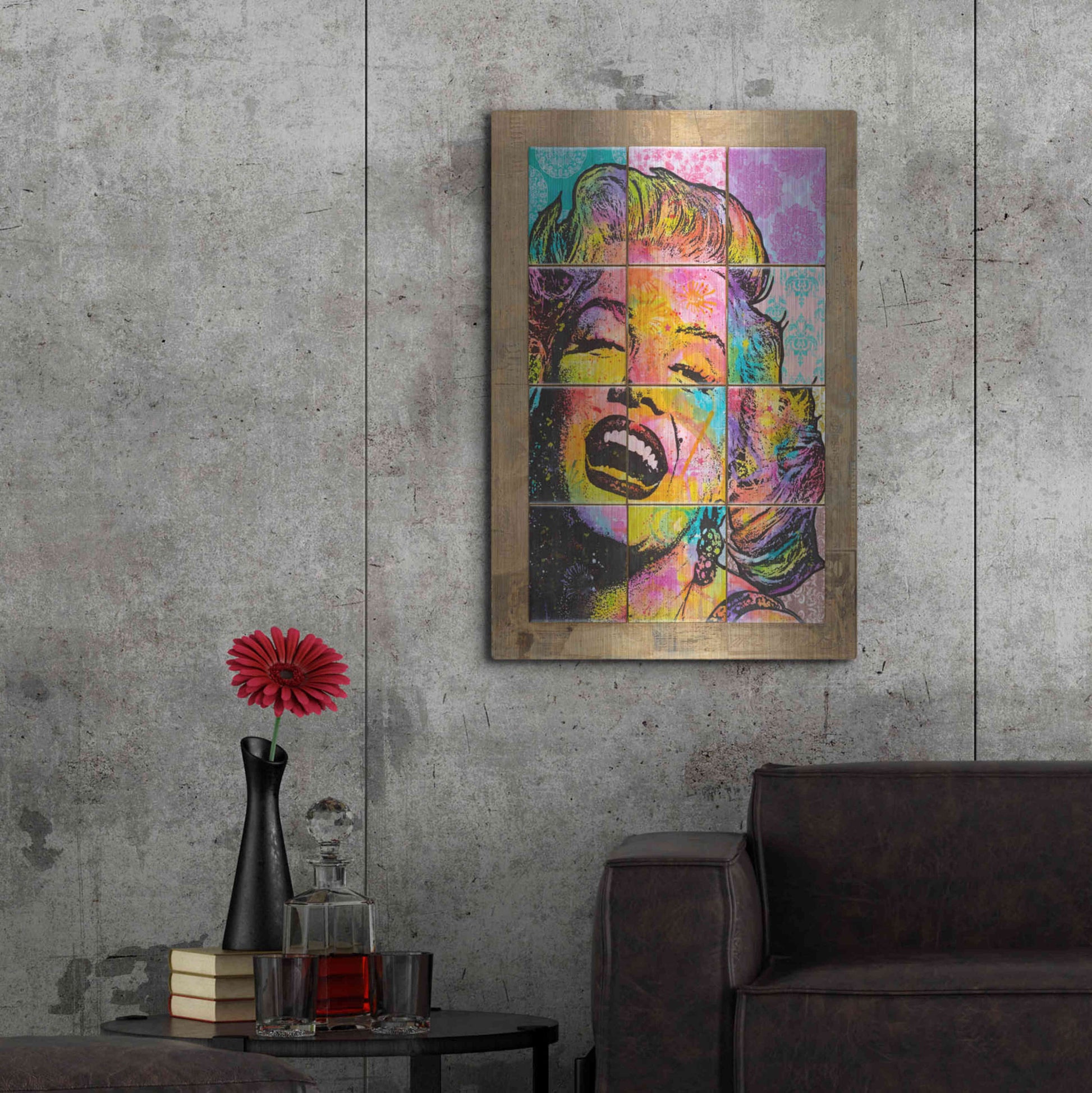 Luxe Metal Art 'Marilyn in Tiles' by Dean Russo, Metal Wall Art,24x36