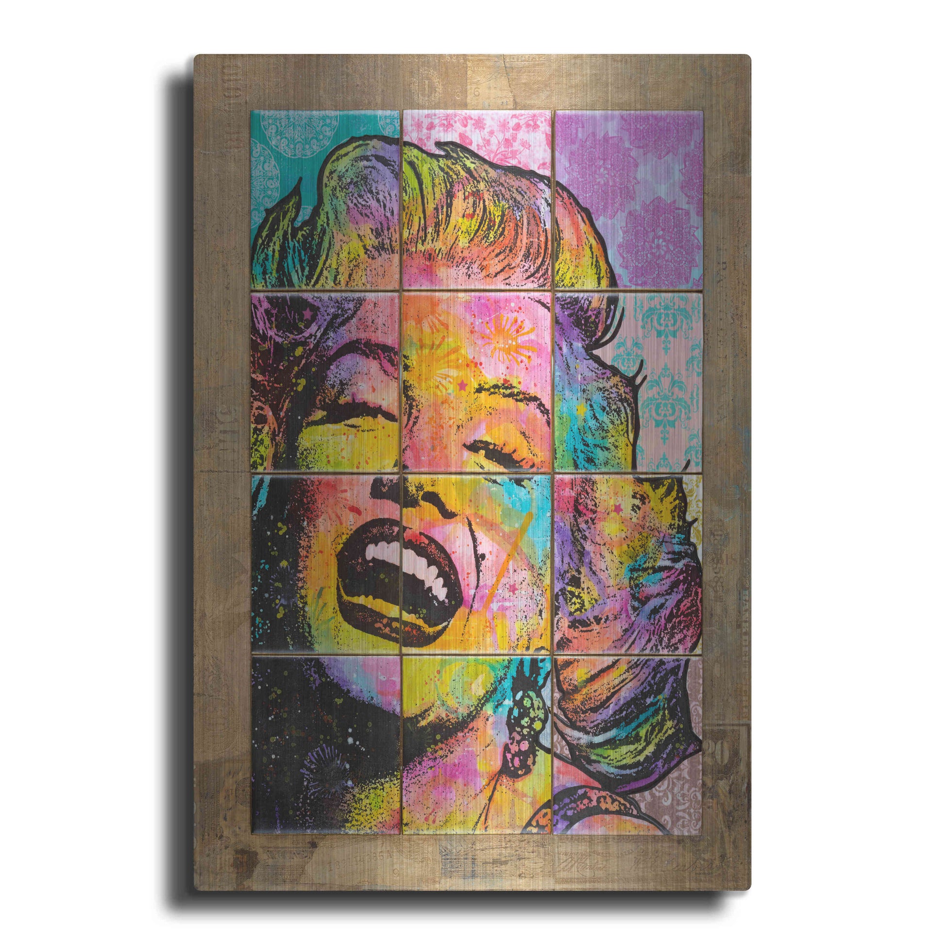 Luxe Metal Art 'Marilyn in Tiles' by Dean Russo, Metal Wall Art