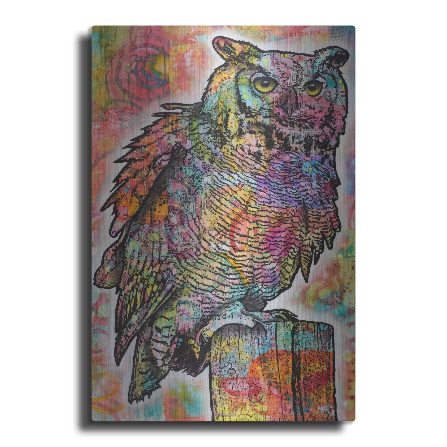 Luxe Metal Art 'Owl Perch' by Dean Russo, Metal Wall Art