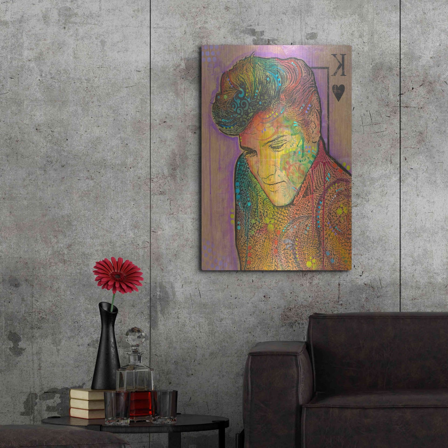 Luxe Metal Art 'Purple King' by Dean Russo, Metal Wall Art,24x36