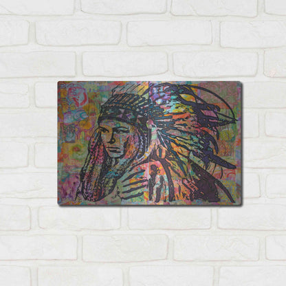 Luxe Metal Art 'Tiva in Head dress' by Dean Russo, Metal Wall Art,16x12