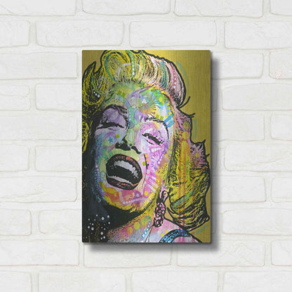 Luxe Metal Art 'Golden Marilyn' by Dean Russo, Metal Wall Art,12x16