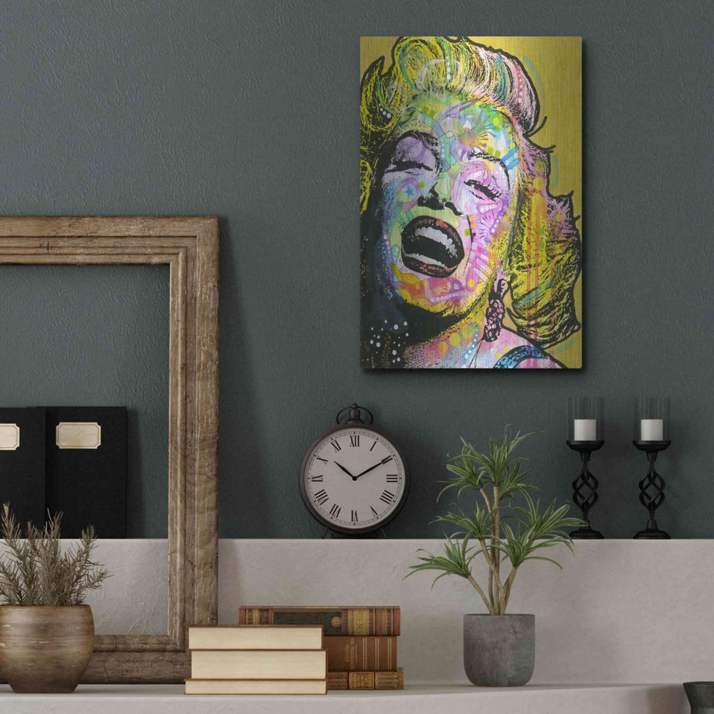 Luxe Metal Art 'Golden Marilyn' by Dean Russo, Metal Wall Art,12x16