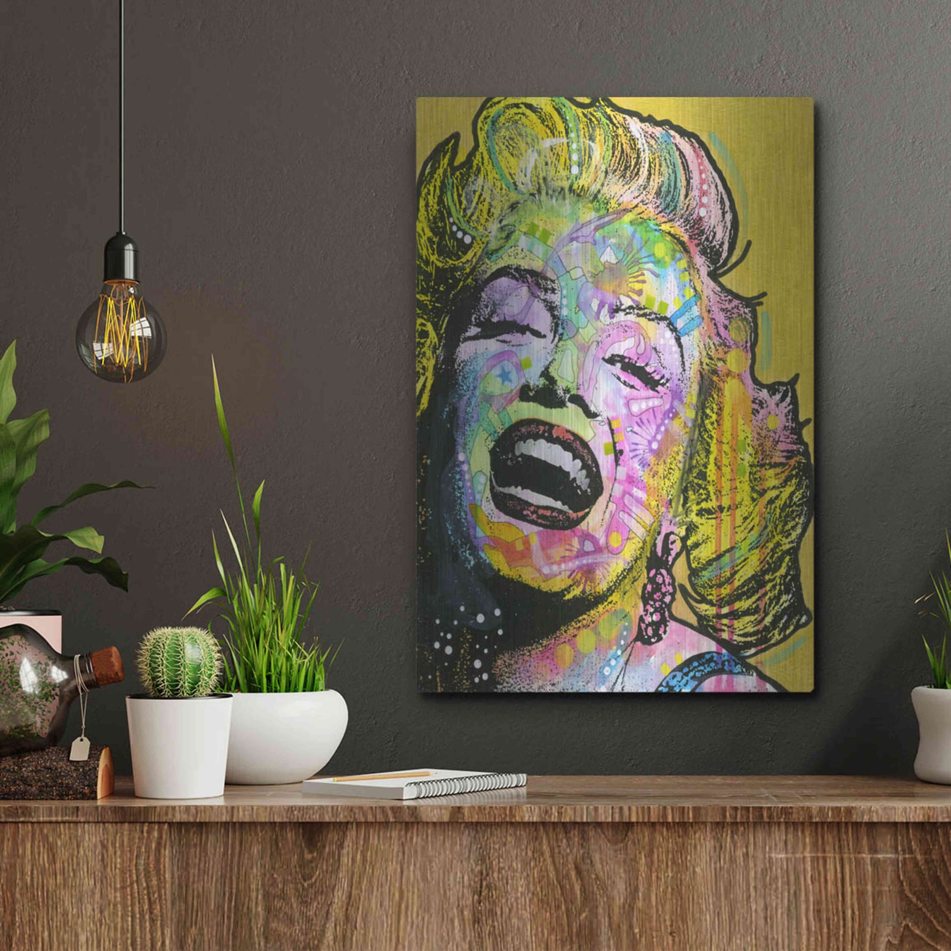 Luxe Metal Art 'Golden Marilyn' by Dean Russo, Metal Wall Art,12x16