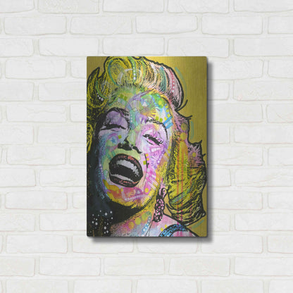 Luxe Metal Art 'Golden Marilyn' by Dean Russo, Metal Wall Art,16x24