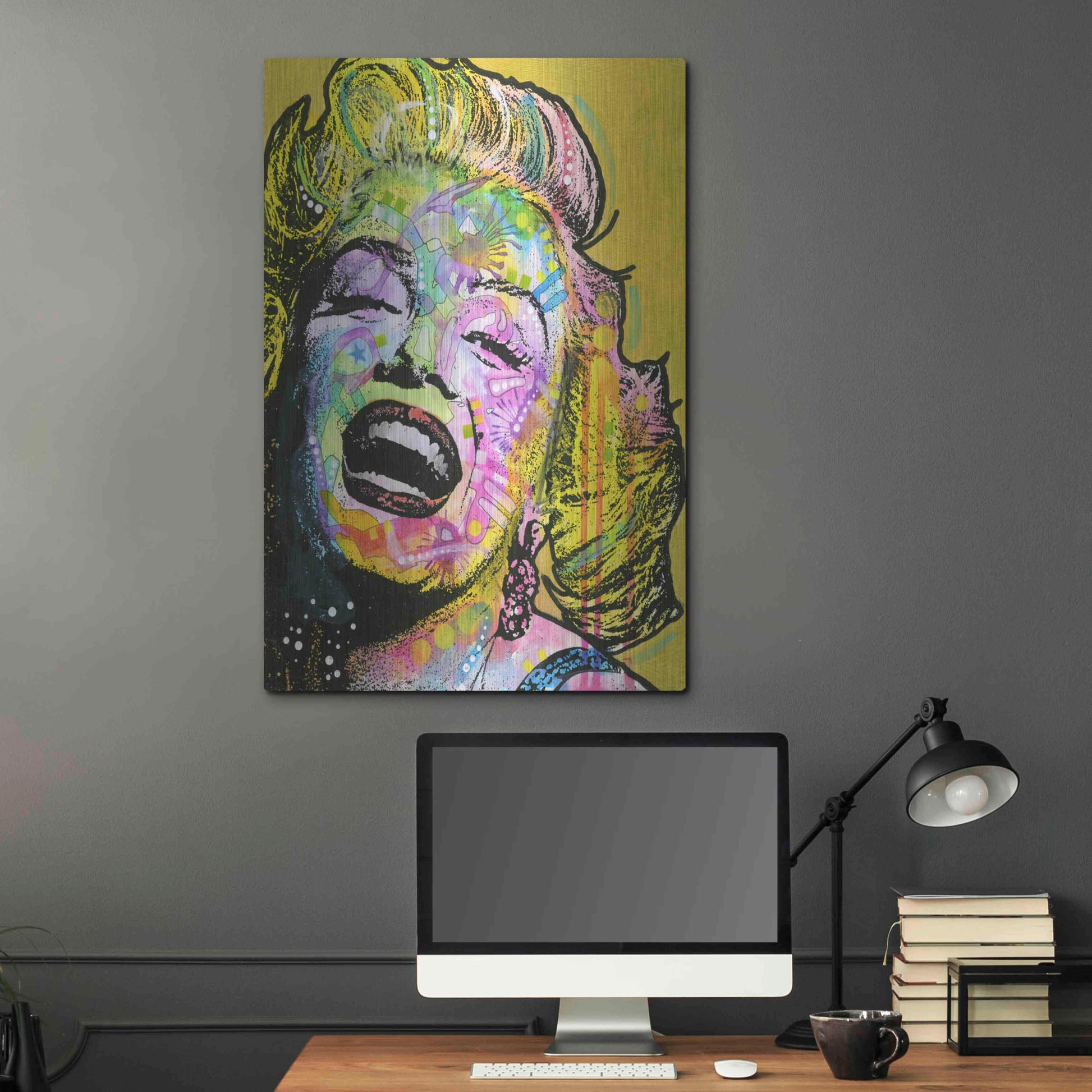 Luxe Metal Art 'Golden Marilyn' by Dean Russo, Metal Wall Art,24x36