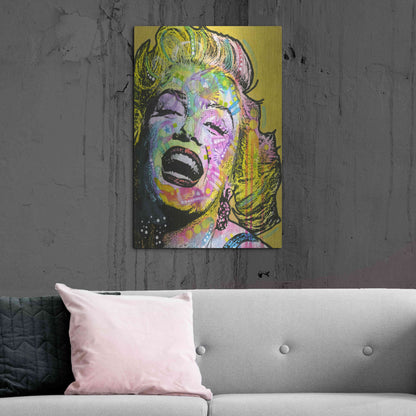 Luxe Metal Art 'Golden Marilyn' by Dean Russo, Metal Wall Art,24x36