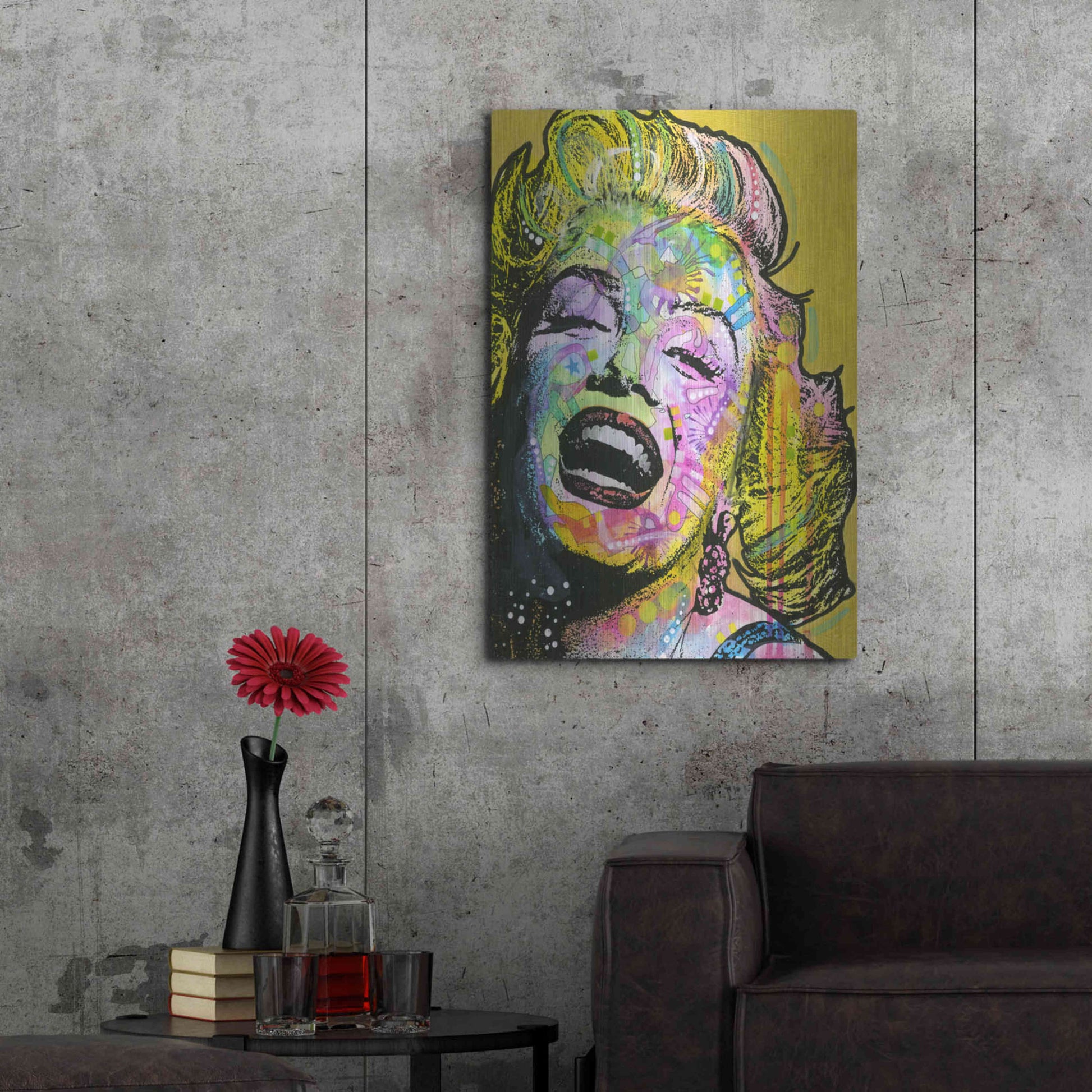 Luxe Metal Art 'Golden Marilyn' by Dean Russo, Metal Wall Art,24x36