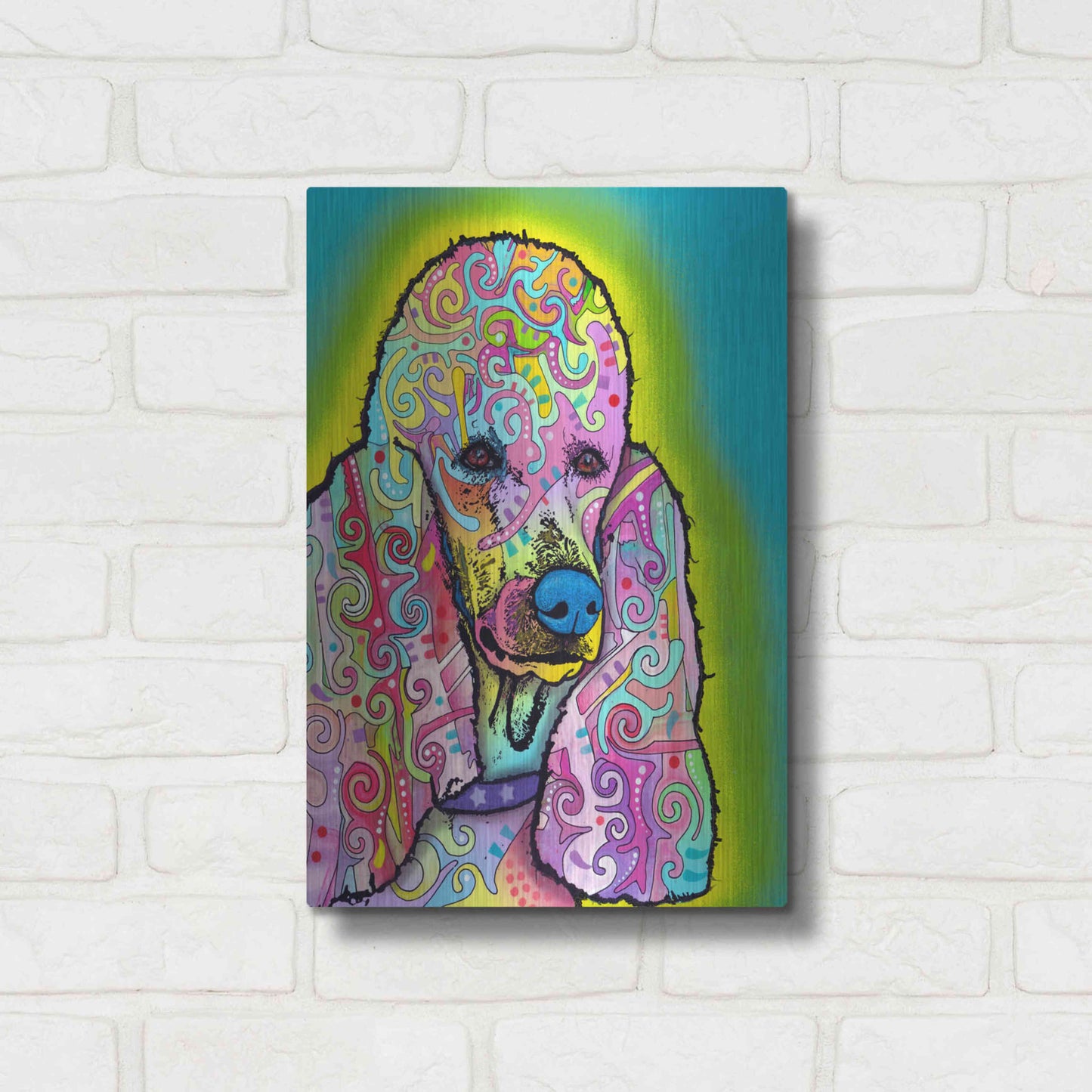 Luxe Metal Art 'Poodle' by Dean Russo, Metal Wall Art,12x16