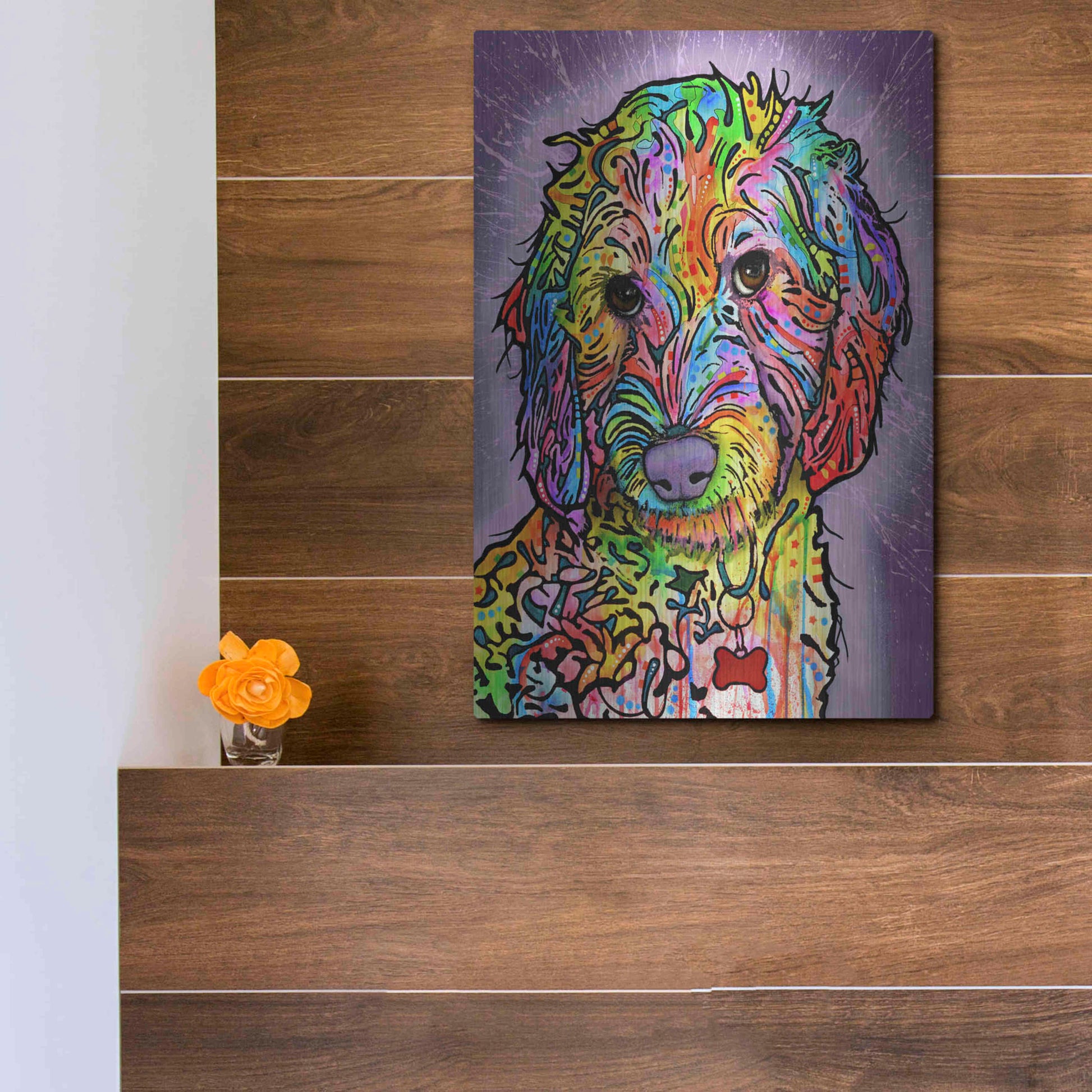 Luxe Metal Art 'Sweet Poodle' by Dean Russo, Metal Wall Art,12x16