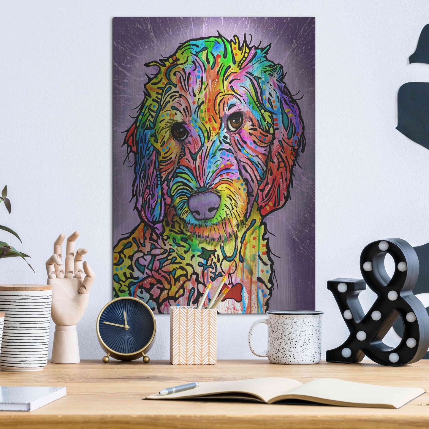 Luxe Metal Art 'Sweet Poodle' by Dean Russo, Metal Wall Art,12x16