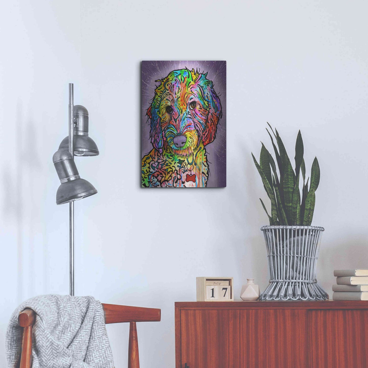 Luxe Metal Art 'Sweet Poodle' by Dean Russo, Metal Wall Art,16x24