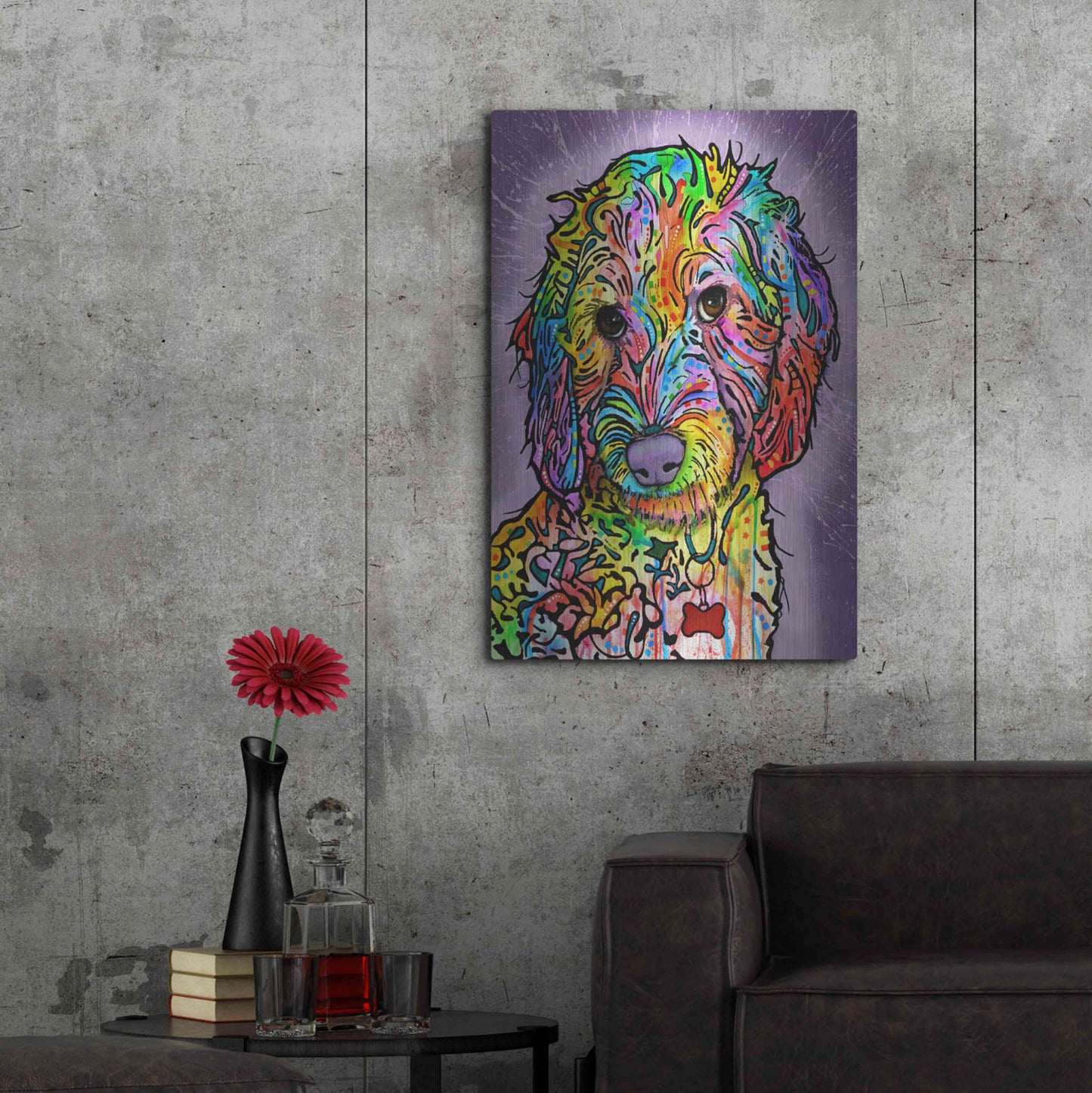 Luxe Metal Art 'Sweet Poodle' by Dean Russo, Metal Wall Art,24x36