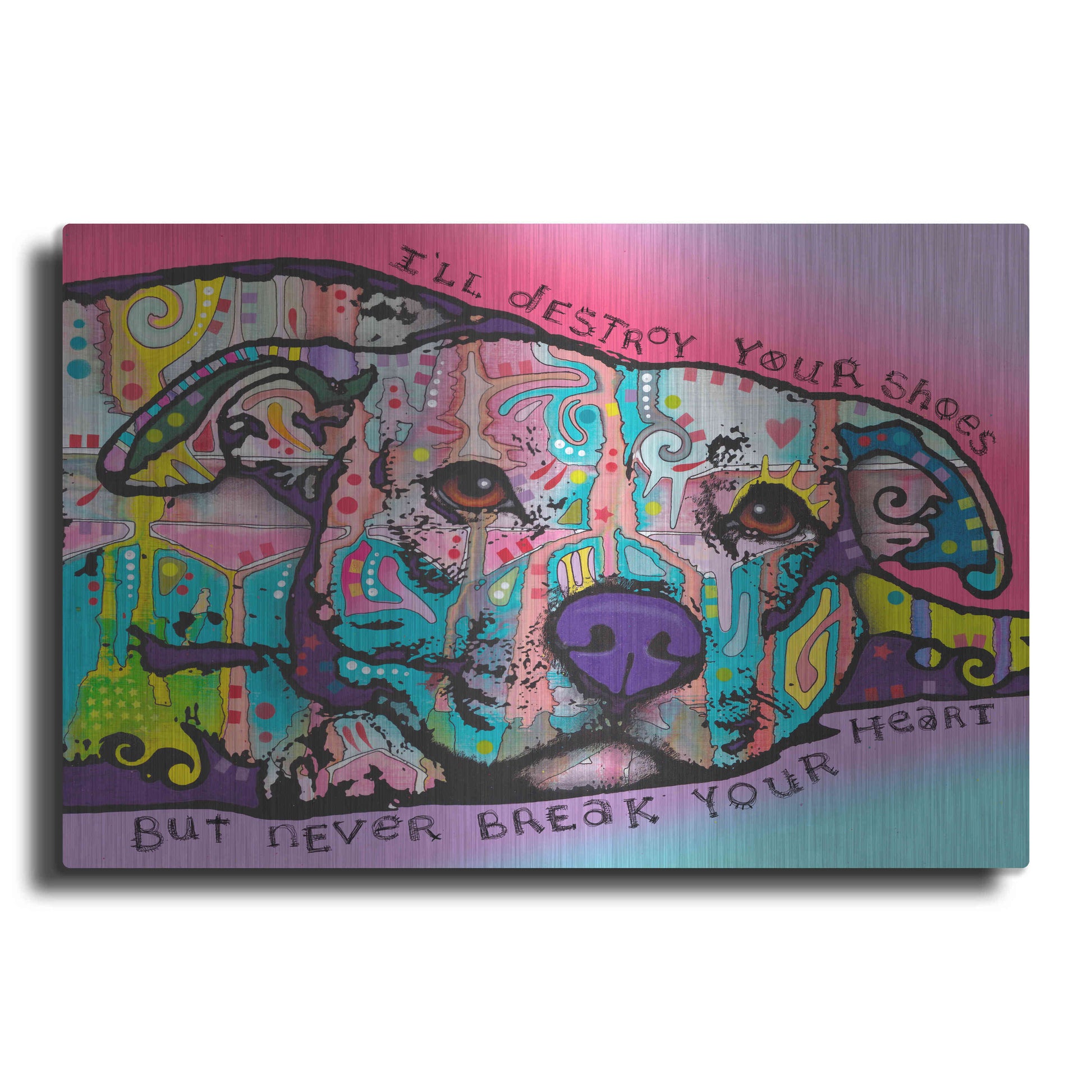 Luxe Metal Art 'Never Break Your Heart' by Dean Russo, Metal Wall Art