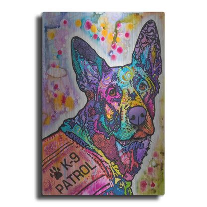 Luxe Metal Art 'K-9 Patrol German Shep Action' by Dean Russo, Metal Wall Art