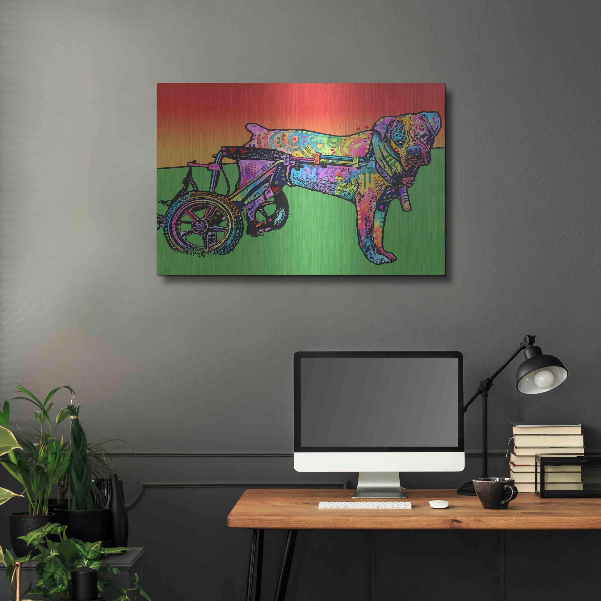 Luxe Metal Art 'Ospa on wheels' by Dean Russo, Metal Wall Art,36x24