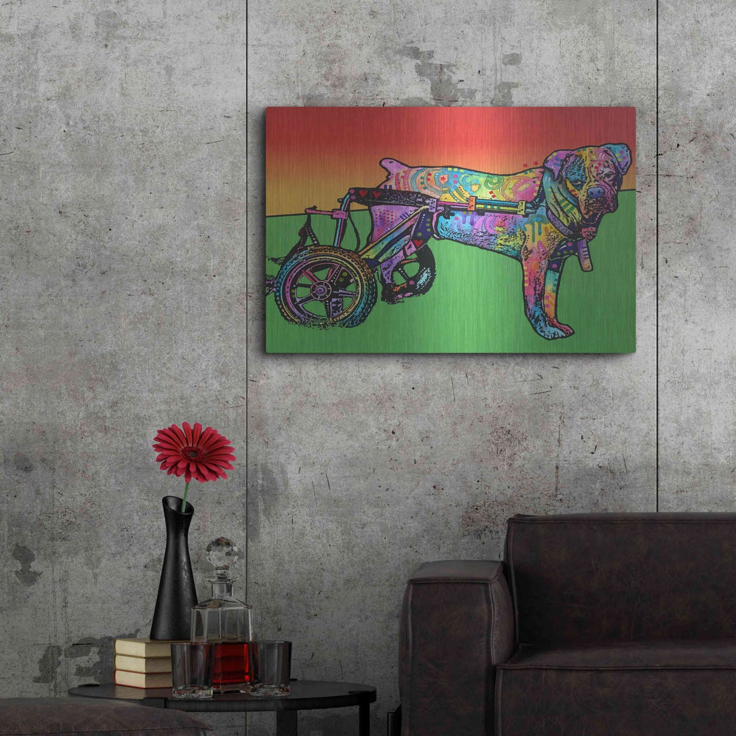 Luxe Metal Art 'Ospa on wheels' by Dean Russo, Metal Wall Art,36x24