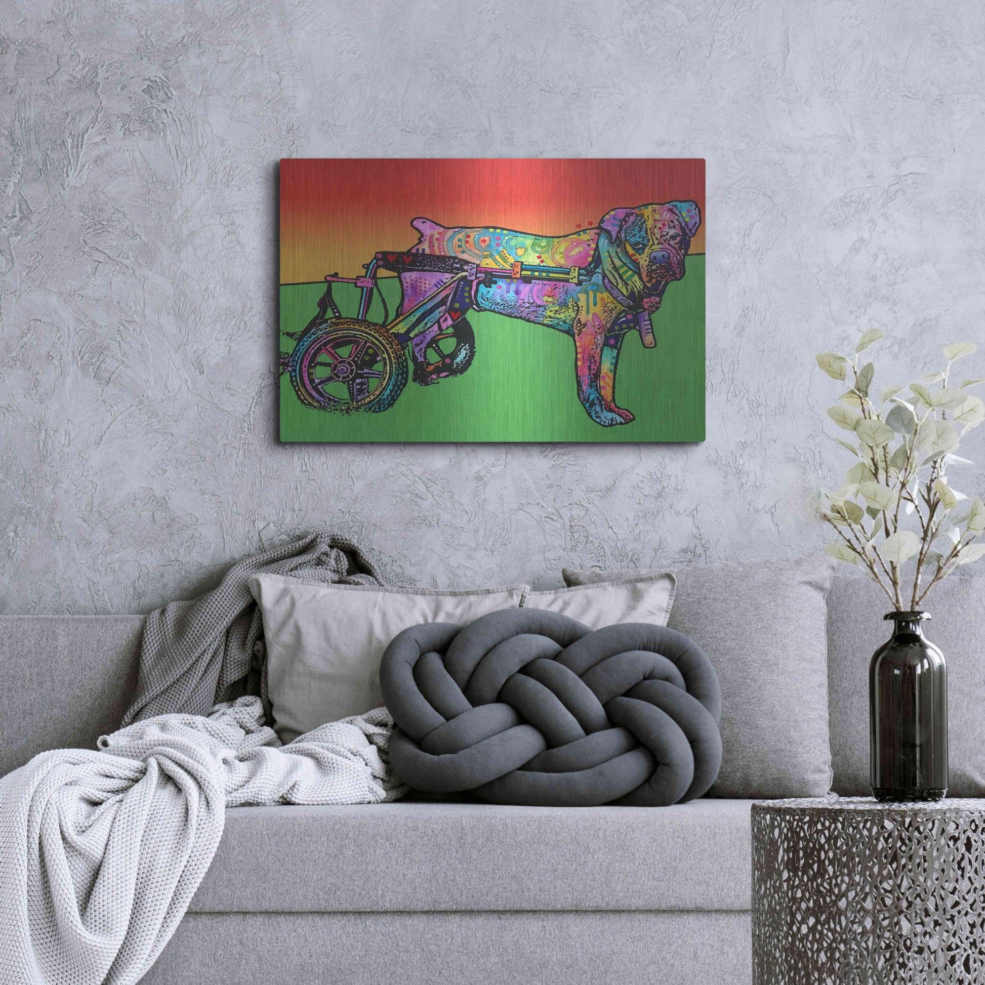 Luxe Metal Art 'Ospa on wheels' by Dean Russo, Metal Wall Art,36x24