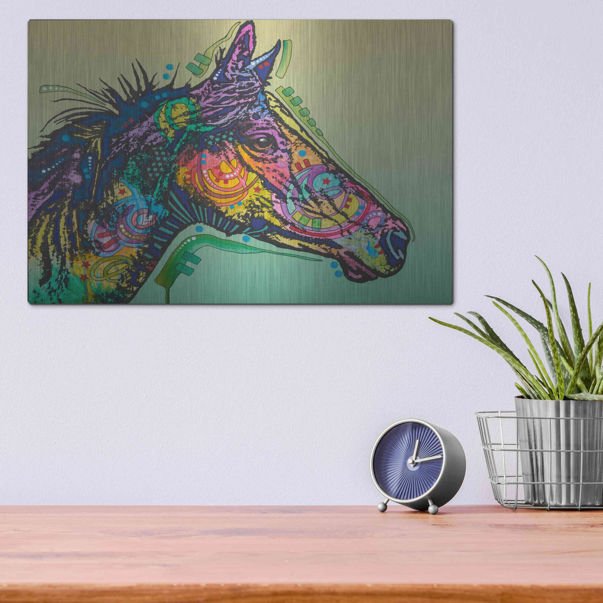Luxe Metal Art 'Basha Custom-3' by Dean Russo, Metal Wall Art,16x12